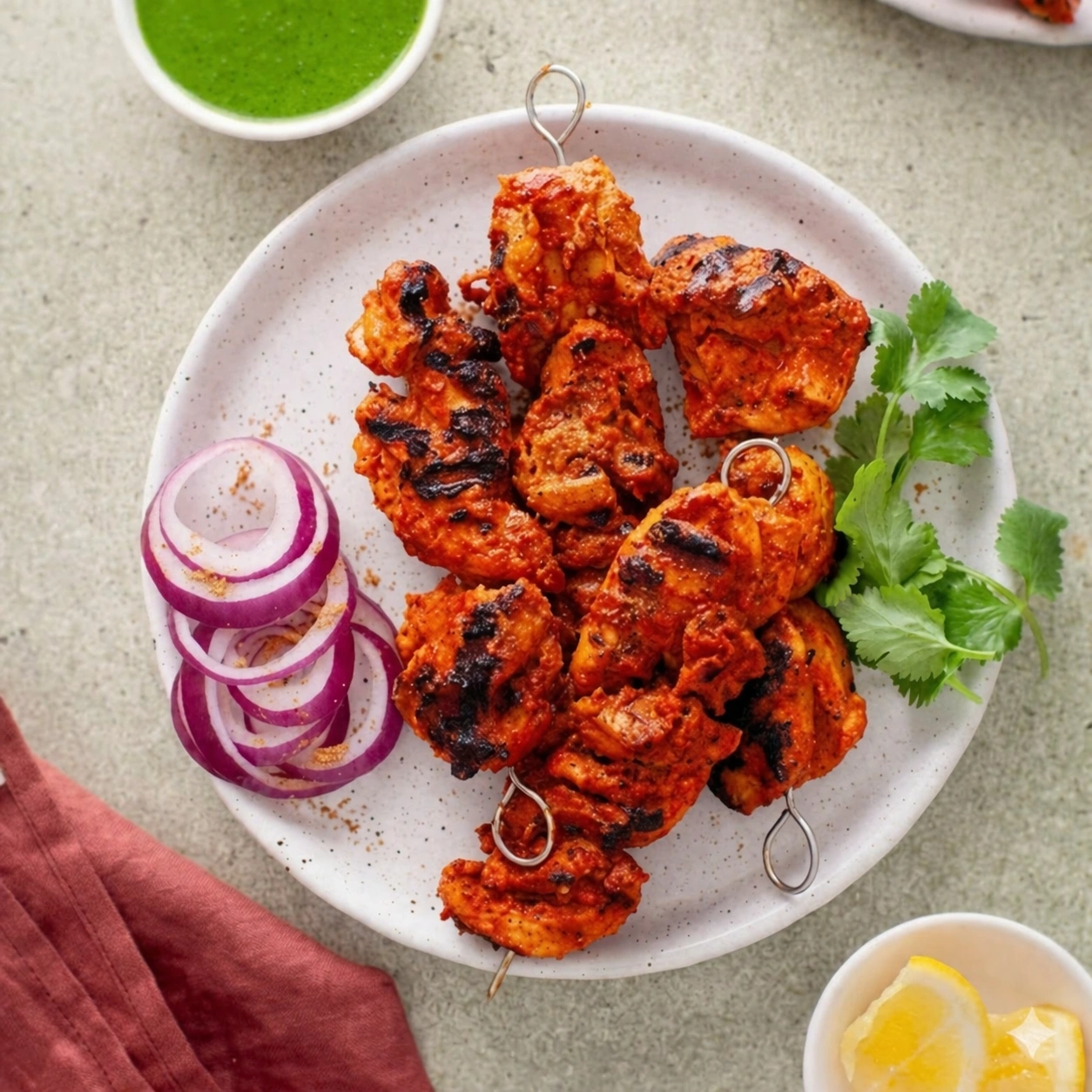 Chicken tandoori tikka char-grilled in tandoor at A-One Restaurant Winnipeg